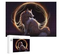 Rompecabezas para Adultos 300 PCS Enchanted Fox with Glowing Halo Rompecabezas para Adultos Juego De Ingenio Decoración Perfecta Cumpleaños Y Navidad 300 PCS