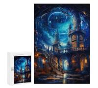 Rompecabezas para Adultos 300 PCS Enchanted Library in The Sky Rompecabezas para Adultos Juguete Decoración De Pared Regalos para Mujeres Gran Regalo para Juegos 300 PCS