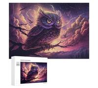Rompecabezas para Adultos 300 PCS Enchanted Night Owl Fantasy Rompecabezas para Adultos Juegos Relajantes Una Obra De Arte Regalo De Cumpleaños, Regalos, 300 PCS