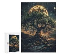Rompecabezas para Adultos 300 PCS Enchanted Night Sky with Giant Tree Rompecabezas para Adultos Desafío Difícil Rompecabezas Desafiante Juegos Familiares De Ingenio 300 PCS