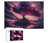 Rompecabezas para Adultos 300 PCS Enchanted Stormscape with Mystical Tree Rompecabezas para Adultos Juguetes Antiestrés Análisis Y Lógica Regalo De Cumpleaños, Regalos, 300 PCS