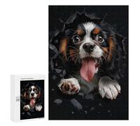 Rompecabezas para Adultos 300 PCS English Toy Spaniel Juego De Rompecabezas para Ejercitar La Mente Corte De Precisión Interacción Entre Padres E Hijos 300 PCS