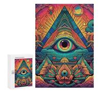 Rompecabezas para Adultos 300 PCS Eye of Providence Trippy Artwork Rompecabezas para Adultos Juguete Decoración De Pared Regalos para Mujeres Gran Regalo para Juegos 300 PCS