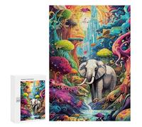 Rompecabezas para Adultos 300 PCS Fantasy Forest with Elephant Rompecabezas para Adultos Juego De Ingenio Decoración Perfecta Cumpleaños Y Navidad 300 PCS
