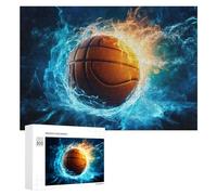 Rompecabezas para Adultos 300 PCS Flaming Basketball Ignite Your Game! Rompecabezas para Adolescentes Juego De Ingenio Carrera De Velocidad De Manos Regalos De Cumpleaños Y Únicos 300 PCS
