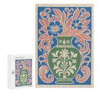 Rompecabezas para Adultos 300 PCS Floral Vase Art Nouveau Illustration Rompecabezas para Adolescentes Ensamblaje De Patrones Interacción Entre Padres E Hijos Hermoso Juego De Diseño 300 PCS