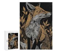 Rompecabezas para Adultos 300 PCS Fox Portrait with Foliage Rompecabezas para Adultos Juegos Familiares Corte De Precisión Cumpleaños Y Navidad 300 PCS