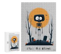 Rompecabezas para Adultos 300 PCS from The Grave - Cute Skeleton Halloween Art Rompecabezas Juegos Relajantes Análisis Y Lógica Cumpleaños Y Navidad 300 PCS