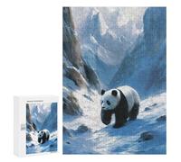 Rompecabezas para Adultos 300 PCS Frost Paths of Bamboo Panda Rompecabezas para Adultos Juegos Relajantes Mejora La Memoria Cumpleaños Y Navidad 300 PCS