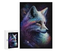 Rompecabezas para Adultos 300 PCS Galactic Fox Art Print Rompecabezas para Adultos, Divertidos Y con Humor para Cumpleaños, Navidad, Regalos De Cumpleaños 300 PCS