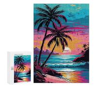 Rompecabezas para Adultos 300 PCS Glamorous Tropical Paradis Rompecabezas para Adultos Juegos Relajantes Mejora La Memoria Difícil Y Desafiante 300 PCS
