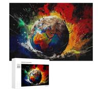 Rompecabezas para Adultos 300 PCS Global Crisis Earth in Flames Rompecabezas para Adultos Juguete Decoración De Pared Regalos para Mujeres Gran Regalo para Juegos 300 PCS