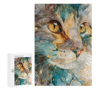 Rompecabezas para Adultos 300 PCS Glowing Cat Eyes Art Print Rompecabezas para Adolescentes: Mejora La Memoria, Entrena Tu Cerebro Y Tus Manos. Regalos para Reducir El Estrés 300 PCS