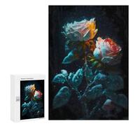 Rompecabezas para Adultos 300 PCS Glowing Roses in Dark Water Rompecabezas para Adolescentes Ensamblaje De Patrones Interacción Entre Padres E Hijos Hermoso Juego De Diseño 300 PCS