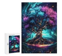 Rompecabezas para Adultos 300 PCS Glowing Tree of Life Rompecabezas para Adultos Juegos Relajantes Mejora La Memoria Cumpleaños Y Navidad 300 PCS
