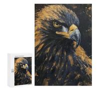 Rompecabezas para Adultos 300 PCS Gold Black Eagle Painting Rompecabezas para Adultos Juguetes Antiestrés Mejora La Memoria Regalos De Cumpleaños Y Únicos 300 PCS