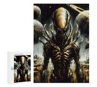 Rompecabezas para Adultos 300 PCS Golden Alien in Space Rompecabezas para Adultos Juegos Relajantes Mejora La Memoria Difícil Y Desafiante 300 PCS