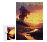 Rompecabezas para Adultos 300 PCS Golden Hour Oil Paint Rompecabezas para Adultos Juego Práctico Mejora La Memoria Regalos para Amigos Y Familiares 300 PCS