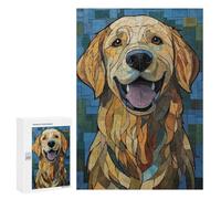 Rompecabezas para Adultos 300 PCS Golden Retriever Mosaic Art Rompecabezas para Adultos Juego Práctico Mejora La Memoria Regalos para Amigos Y Familiares 300 PCS