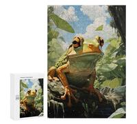 Rompecabezas para Adultos 300 PCS Green Frog in Nature Rompecabezas para Adultos Juegos Familiares Corte De Precisión Cumpleaños Y Navidad 300 PCS