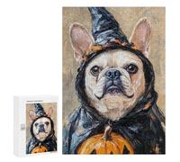 Rompecabezas para Adultos 300 PCS Halloween Witch Dog Costume Rompecabezas para Adolescentes: Mejora La Memoria, Entrena Tu Cerebro Y Tus Manos. Regalos para Reducir El Estrés 300 PCS