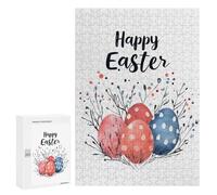 Rompecabezas para Adultos 300 PCS Happy Easter Eggs Holiday Rompecabezas Juegos Relajantes Análisis Y Lógica Cumpleaños Y Navidad 300 PCS