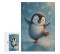 Rompecabezas para Adultos 300 PCS Happy Penguin on Ice Rompecabezas para Adultos Juegos Divertidos Decoración Desafiante De Completar 300 PCS