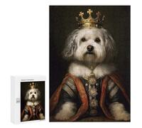 Rompecabezas para Adultos 300 PCS Havanese The King Rompecabezas para Adultos Juegos Relajantes Decoración De Pared Regalos para Amigos Y Familiares 300 PCS