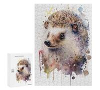 Rompecabezas para Adultos 300 PCS Hedgehog Hues Watercolor Rompecabezas para Adultos Juegos Relajantes Mejora La Memoria Cumpleaños Y Navidad 300 PCS