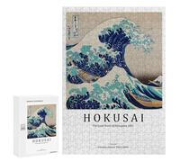 Rompecabezas para Adultos 300 PCS Hokusais Great Wave Rompecabezas para Adultos Juegos Familiares Alivia El Estrés Regalo De Cumpleaños, Regalos, 300 PCS