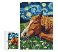 Rompecabezas para Adultos 300 PCS Horse in Starry Night Rompecabezas para Adultos Juegos Relajantes Regalo De Cumpleaños Gran Regalo para Jugar 300 PCS