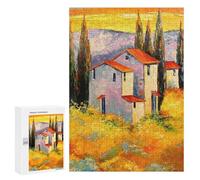 Rompecabezas para Adultos 300 PCS Houses Near The Mountains Rompecabezas para Adultos Juego Práctico Mejora La Memoria Regalos para Amigos Y Familiares 300 PCS