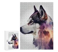 Rompecabezas para Adultos 300 PCS Husky Forest Dog Rompecabezas para Adultos Juegos Relajantes Regalo De Cumpleaños Gran Regalo para Jugar 300 PCS