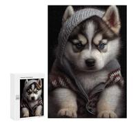 Rompecabezas para Adultos 300 PCS Husky Puppy Rompecabezas para Adultos Juguetes Antiestrés Análisis Y Lógica Regalo De Cumpleaños, Regalos, 300 PCS