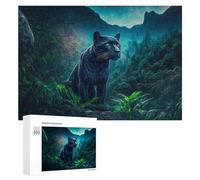 Rompecabezas para Adultos 300 PCS Jaguar in The Enchanted Forest -1 Rompecabezas para Adultos Juego De Ingenio Decoración Perfecta Cumpleaños Y Navidad 300 PCS