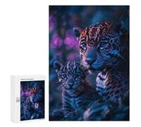 Rompecabezas para Adultos 300 PCS Jaguar Mother and Cub Rompecabezas para Adolescentes Juegos Relajantes Regalos para Mujeres Cumpleaños Y Navidad 300 PCS