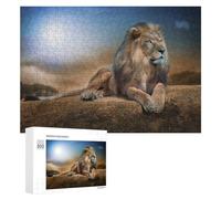 Rompecabezas para Adultos 300 PCS King of The Jungle Lion's Majesty Rompecabezas para Adultos Juego De Ingenio Decoración Perfecta Cumpleaños Y Navidad 300 PCS