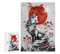 Rompecabezas para Adultos 300 PCS Kitsune Japanese Fox Rompecabezas para Adolescentes Ensamblaje De Patrones Interacción Entre Padres E Hijos Hermoso Juego De Diseño 300 PCS