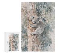 Rompecabezas para Adultos 300 PCS Koala in Tree Watercolor Rompecabezas para Adultos Juegos Relajantes Mejora La Memoria Cumpleaños Y Navidad 300 PCS