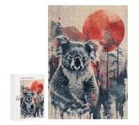 Rompecabezas para Adultos 300 PCS Koala Red Sun Watercolor Rompecabezas para Adultos Juegos Relajantes Una Obra De Arte Regalo De Cumpleaños, Regalos, 300 PCS