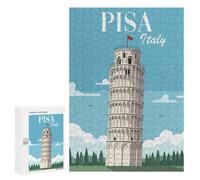 Rompecabezas para Adultos 300 PCS Leaning Tower of Pisa Rompecabezas para Adultos Juego Práctico Mejora La Memoria Regalos para Amigos Y Familiares 300 PCS