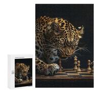 Rompecabezas para Adultos 300 PCS Leopard Chess Juego De Rompecabezas para Ejercitar La Mente Corte De Precisión Interacción Entre Padres E Hijos 300 PCS