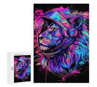 Rompecabezas para Adultos 300 PCS Lion Astronaut Helmet Art Print-1 Rompecabezas para Adultos Análisis Y Lógica Entrena Tu Cerebro Y Tus Manos Juguete Juego Intelectual 300 PCS