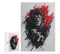 Rompecabezas para Adultos 300 PCS Lion Family Portrait Rompecabezas para Adolescentes Juego De Ingenio Análisis Y Lógica 300 PCS