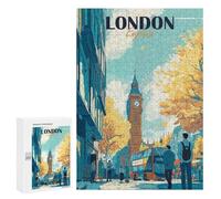 Rompecabezas para Adultos 300 PCS London England Travel Rompecabezas para Adultos Juegos Relajantes Difícil Regalos para Amigos Y Familiares 300 PCS