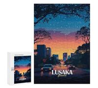 Rompecabezas para Adultos 300 PCS Lusaka Zambia Cityscape at Dusk Rompecabezas para Adultos Juegos Familiares Regalo De Cumpleaños Regalos De Cumpleaños 300 PCS