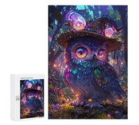 Rompecabezas para Adultos 300 PCS Magical Owl with Hat Halloween Rompecabezas Juegos Relajantes Análisis Y Lógica Cumpleaños Y Navidad 300 PCS