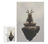 Rompecabezas para Adultos 300 PCS Meditating Goat on A Cliff Rompecabezas para Adultos Juegos Familiares Corte De Precisión Cumpleaños Y Navidad 300 PCS