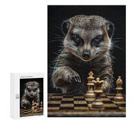 Rompecabezas para Adultos 300 PCS Meerkat Chess Rompecabezas para Adultos Juego De Ingenio Desafío Difícil 300 PCS