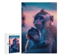 Rompecabezas para Adultos 300 PCS Mother and Baby Monkey Rompecabezas para Adultos Juguetes Antiestrés Análisis Y Lógica Regalo De Cumpleaños, Regalos, 300 PCS